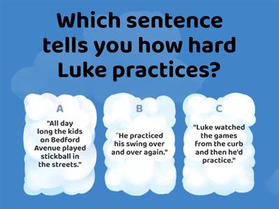 Journeys Lesson 17 - Luke Goes to Bat Comprehension