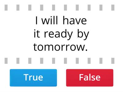 Tenses- True or False