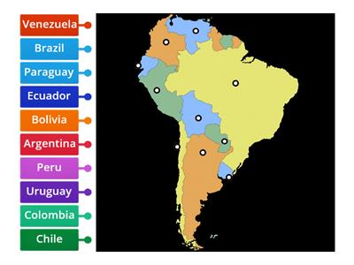 Label the countries - South America