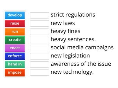 Collocations for solutions