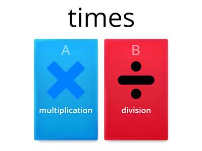 AR Multiplication and Division Key Words