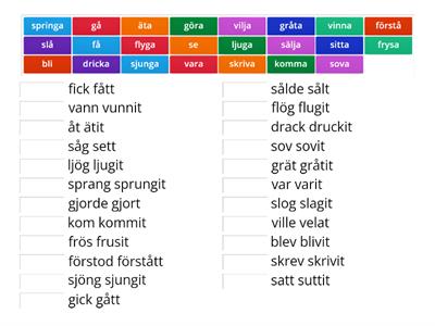 oregelbundna svenska verb