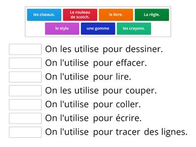 En classe - les fournitures 