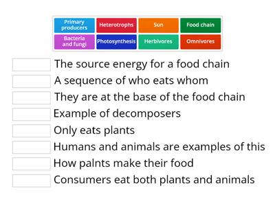 Food chains and food web