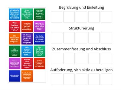 Redemittel eine Besprechung moderieren