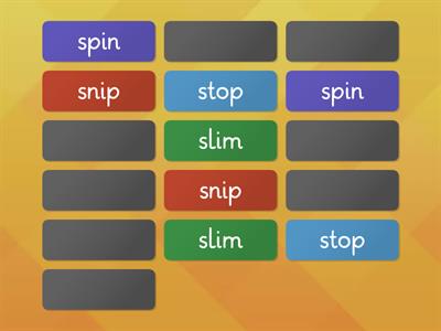 Consonant blends with s Pairs game