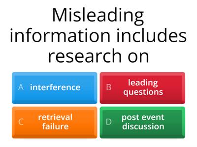 Misleading information - quick AO1 recap