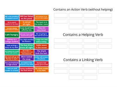 Verbs- Action, Helping, Linking