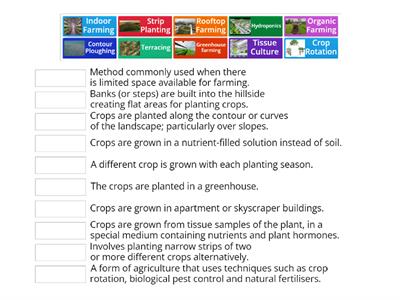 Methods used in the production of crops