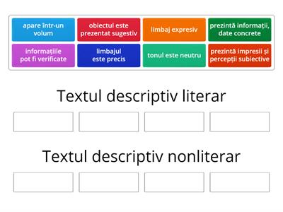 textul descriptiv literar/nonliterar