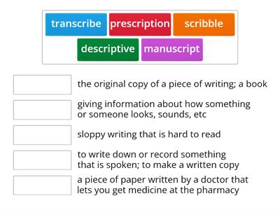 Root Word Scrib, Script = Write