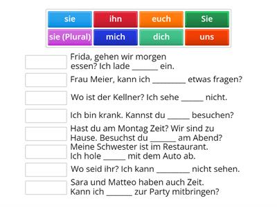 Personalpronomen im Akkusativ