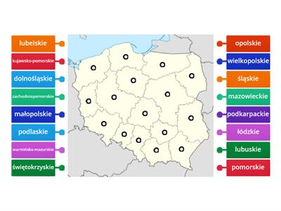 Województwa Polski - mapa konturowa
