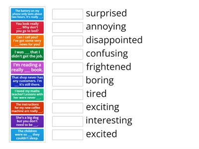 adjectives -ed vs. -ing