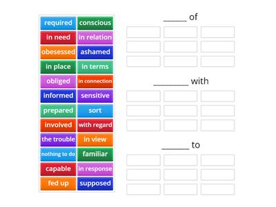 Dependent prepositions