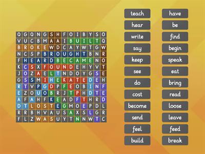 find irregular verbs (past simple)