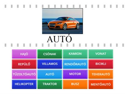 Járművek- szókép egyeztetés
