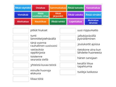 Yhdistä lauseen alku ja loppu