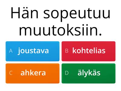 Työelämä: adjektiiveja (monivalinta)