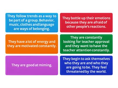 Teaching Kids vs Teaching Teenagers - Categorizing behaviors!