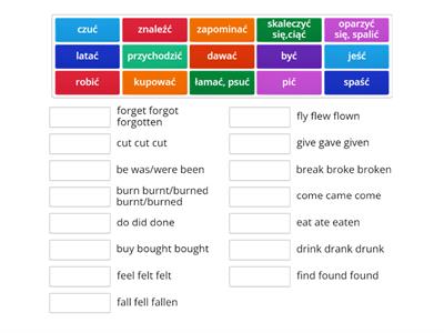 Klasa 6 Brainy irregular verbs part 1 - Materiały dydaktyczne