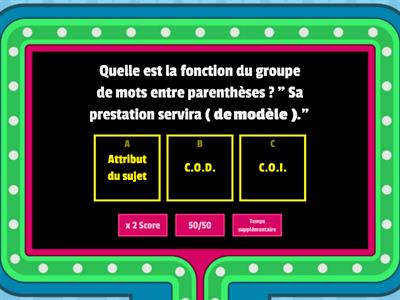 Je distingue : l'attribut du sujet, le COD et le COI.