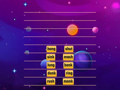 Alien Digraphs ng, nk, sh Words (Read, then combine to make compound words)