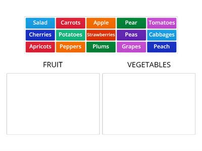 Categorizza: frutta e verdura