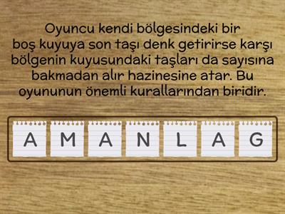 "Kaliteli Zaman İçin Zeka Oyunlarını Seçin" E-twinning projesi için hazırlanan anagram etkinliğini yapınız. 