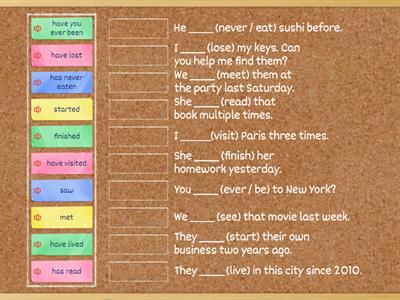 Actividad 2: Past Simple vs Present Perfect