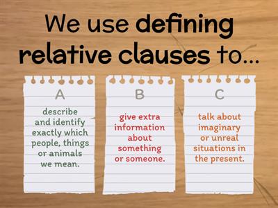 Defining Relative Clauses - Theory