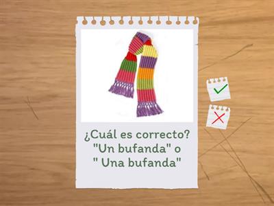 Ropa - Género y Artículos Indefinidos