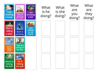 KB 2 Unit 5 Present Continuous sorting