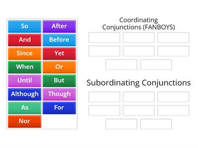 Coordinating and Subordinating Conjunctions