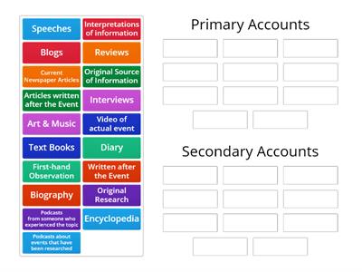 Primary/Secondary Accounts