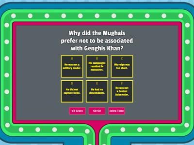 The Mughal Empire- Gameshow Quiz