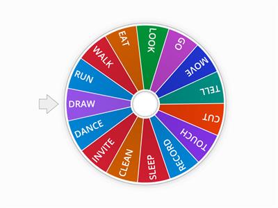 Spin the wheel and create sentences in Present Continous