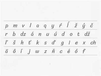 Usporiadaj písmená slovenskej abecedy