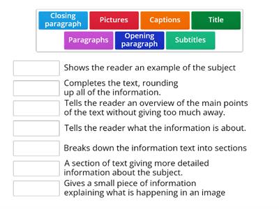 Features of an information text
