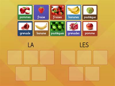 Fruits 3.1 : Слова и артикли LA - LES