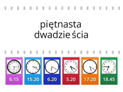 Która godzina - dopasuj nazwę do czasu