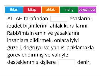 1. ÜNİTE DİN KÜLTÜRÜ PEYGAMBER VE İLAHİ KİTAP İNANCI 