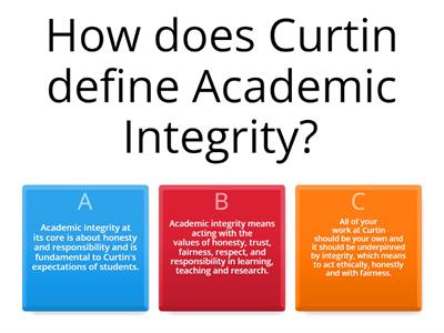 Academic Integrity at Curtin