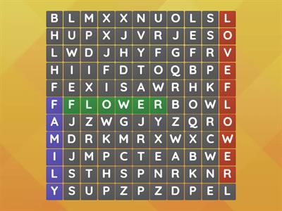 flower word wall game