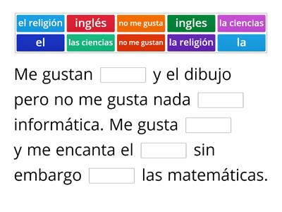 Viva 2 Module 3: Me gusta(n) las asignaturas