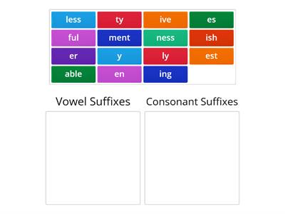Vowel and Consonant Suffixes