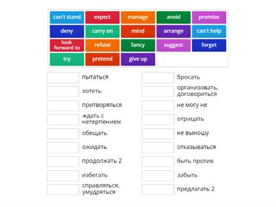 вторые глаголы инфинитив герундий Ving a1