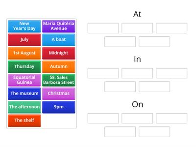 Prepositions of time and place