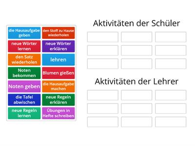 Wer macht was in der Schule? 6 klas