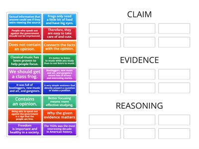  Claim - Evidence - Reasoning/Answer